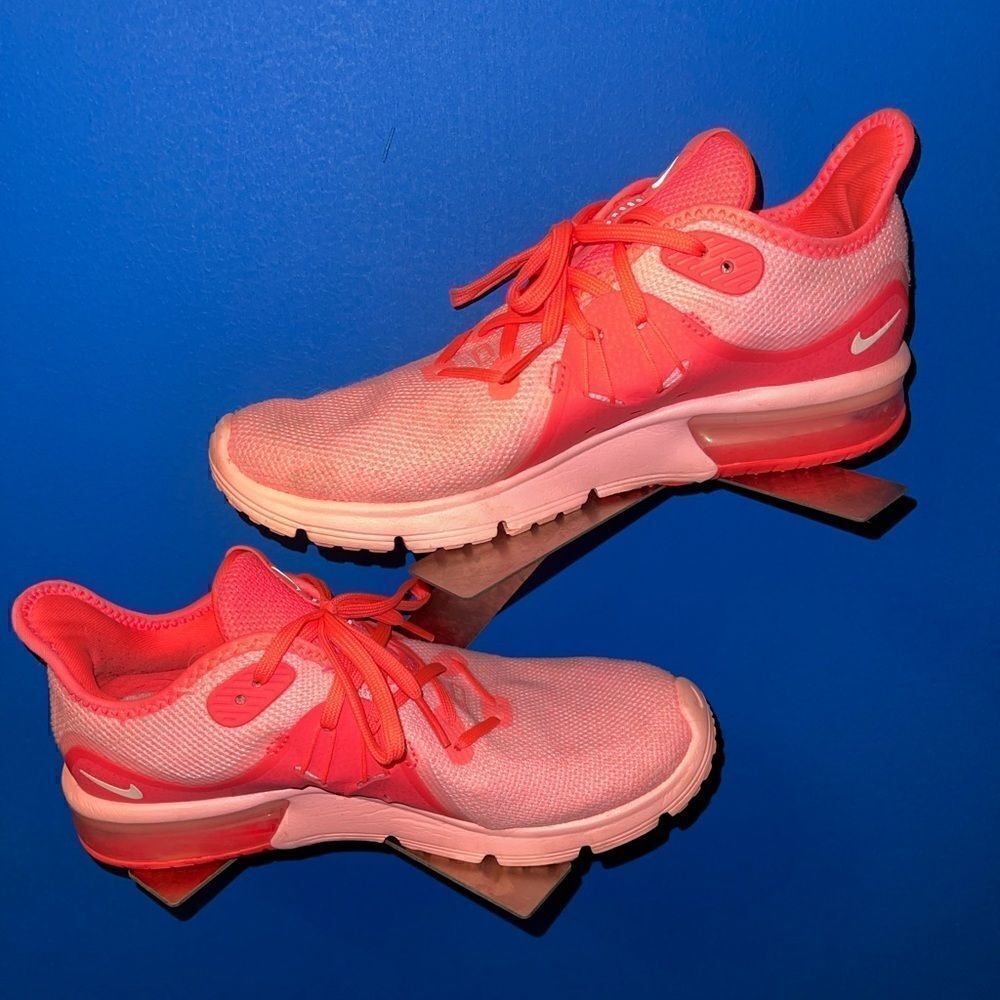 Nike Womens Air Max Sequent 3 908993-601 Pink Running Shoes Sneakers Size 7 - Picture 2 of 6
